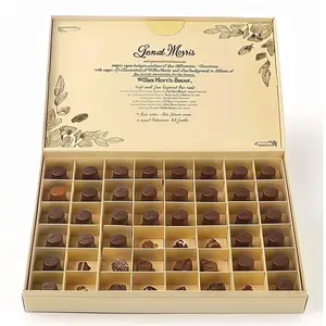 Caja de embalaje de juego de regalo de Chocolate de lujo de cartón vacío de papel de caramelo de postre personalizado de fabricante 2024