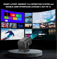 2025 Mini projecteur Portable de vente chaude 4K Android 13 Smart Proyector 300 ANSI Lumen Home cinéma