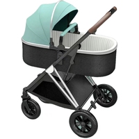Poussette de luxe en lin pour bébé, certifiée EN1888, pliable, avec roues universelles à 360°, design élégant