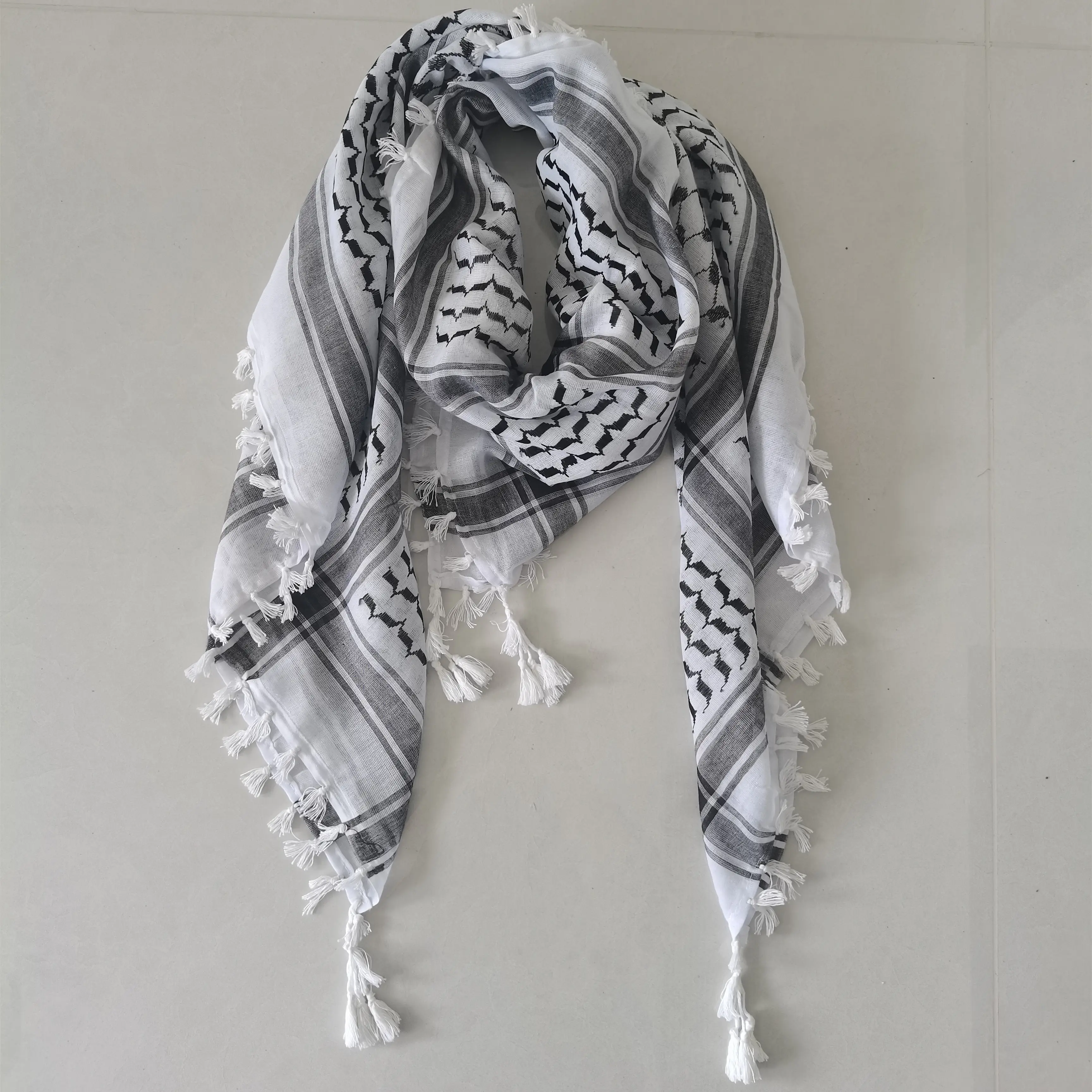 Женский мужской шарф Yashmagh Shemagh, черный арабский мужской шарф из Арафата с кисточкой, квадратный арабский шарф