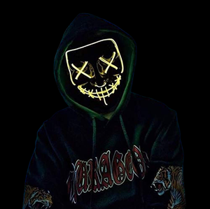 Neon-GLO หน้ากากฮาโลวีนปาร์ตี้ El ghosts เรืองแสงคอสเพลย์อุปกรณ์ประกอบฉากหน้ากากสยองขวัญหน้ากากใบหน้านำเรืองแสง - Product Image 2