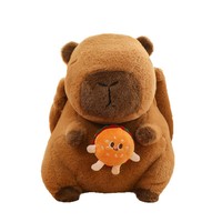 Sac à dos en peluche Capybara mignon avec fleur et coton, idéal pour un cadeau d'anniversaire, avec emballage en filet, à partir de 5 ans