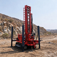 Foreuse de puits d'eau sur chenilles, machine de forage de puits profonds de 300 m pour l'exploration de puits d'eau