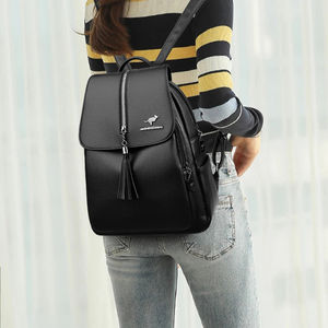 2023 haute qualité en cuir souple sacs à dos école sac à dos pour les étudiants <span class=keywords><strong>du</strong></span> collège haute capacité sac de voyage mode femmes sacs à dos - Product Image 3