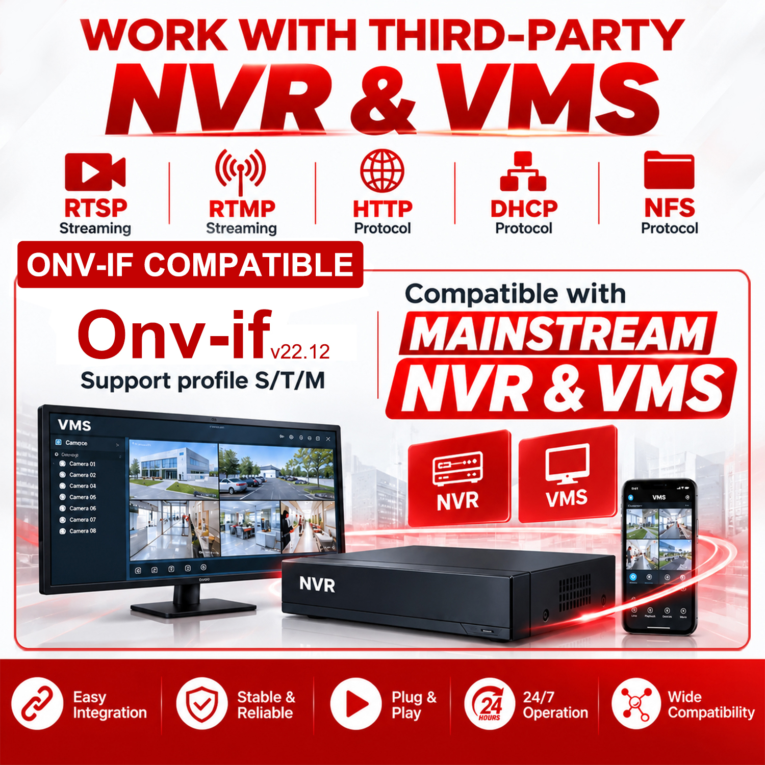 Factory Direct Compatible Hik TVT 5MP ColorVu IP PoE Camera Plug and Play Colorvu One Way Audio Network CCTV Security Camera · image 6