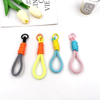 Lanière de poignet en polyester fluorescent tressé OEM avec boucle de sécurité, lanière courte en paracorde pour porte-clés