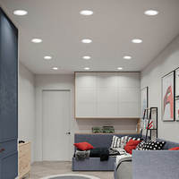 Plafonnier LED encastré pour la maison, lumière ultra-mince pour salon et couloir, trou de 7,5 cm