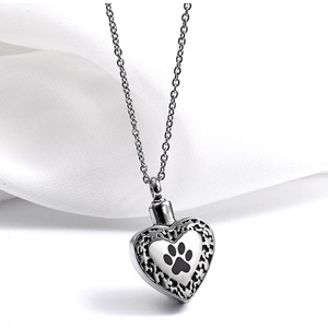Kalung Liontin Parfum Antik 316L, Liontin Kremasi Hati Stainless Steel - Product Image 1