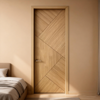 Portes intérieures/extérieures modernes en bois massif, résistantes au feu, avec moustiquaire en fibre de verre, coupe-vent, pour chambre et école (vente en gros)