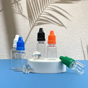 زجاجة بلاستيكية صغيرة الحجم قطرة العين مسطحة مع غطاء مقاوم للطفل