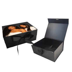 Boîte cadeau rigide pliable auto-érectrice en papier couché noir de luxe haut de gamme avec estampage à chaud et gaufrage magnétique pour <span class=keywords><strong>crème</strong></span> visage - Product Image 2