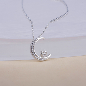 Elegante <span class=keywords><strong>collana</strong></span> con ciondolo <span class=keywords><strong>Luna</strong></span> <span class=keywords><strong>Luna</strong></span> di lusso in argento 18 carati 925 - Product Image 4