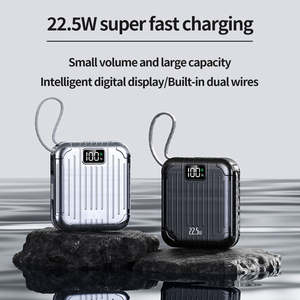 Batterie externe portable à charge rapide avec affichage numérique PD22.5W, logo personnalisé, 10000mAh, avec câble pour téléphone - Product Image 3
