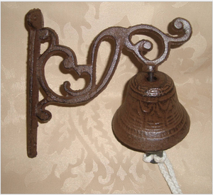 Campanello da Parete in Ghisa Rustica con Uccellini Innamorati, Decorazione Vintage Stile Fattoria per Esterni - Product Image 6