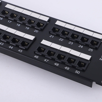 RJ45 1U Rack Mount OEM/ODM 24 Port CAT6 UTP Steel Patch Panel 19 Inci Kabinet Jaringan Gigabit Network Switch Serat Optik
