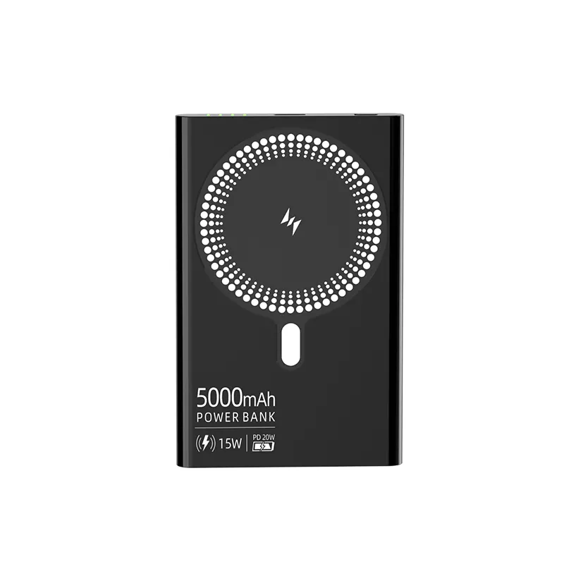 Kabellose Powerbank Ladehülle 5000 mAh Mini magnetische QI kabelloses Ladegerät für iPhone 13 14 15 Pro Max tragbar