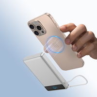 Batterie externe sans fil magnétique en alliage d'aluminium avec affichage numérique, charge rapide Qi2 15W, 10000mAh, câble intégré