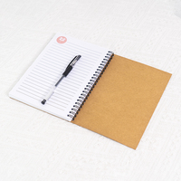 Carnet minimaliste B6 en papier kraft recyclable, couverture souple, reliure spirale, impression UV sélective pour la promotion marketing des petites entreprises, vente en gros