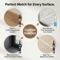 Scellant silicone neutre anti-moisissure imperméable OEM, adhésif et scellant silicone multi-usages anti-corrosion pour fenêtres et portes