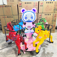 Personnalisé 4 sièges Kiddie Amusement Park Ride Merry Go Round 220v Kids Attraction Electric Mini Carrousel Horse à vendre