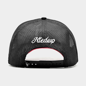 Vente en gros de chapeaux de sport personnalisés de haute qualité Casquette de camionneur Gorras en maille noire <span class=keywords><strong>5</strong></span> panneaux avec fermeture à pression avec logo brodé en 3D pour hommes - Product Image 5