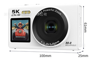กล้องดิจิตอลจอคู่ 5K ความละเอียด 80MP ซูม 18 เท่า กล้องสำหรับเด็กพร้อม WiFi ไฟแฟลช LED และหน้าจอ LCD หมุนได้ - Product Image 5