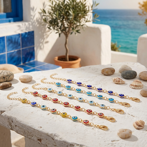 <span class=keywords><strong>Bracciale</strong></span> RINHOO Lucky Turkey Evil Blue Eye per Donna e Uomo, Braccialetto Regolabile con Occhio Rosso e Blu, Gioielli Portafortuna e Ricchezza - Product Image 4