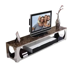 New design metal granite fireplace high gloss tempered glass tv stand DS005