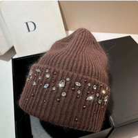 Bonnet tricoté personnalisé avec logo, bonnet chaud en jacquard de haute qualité avec strass, bonnet tricoté avec logo personnalisé