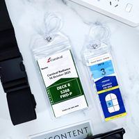Porte-étiquette de bagage en plastique transparent de qualité supérieure de 6 pouces avec boucles de fixation pour les compagnies NCL, Princess, Carnival, Royal Caribbean et Celebrity