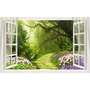 Papel Tapiz 3D Personalizado con Paisaje Natural <span class=keywords><strong>de</strong></span> Viñedo y Flores, Decoración <span class=keywords><strong>de</strong></span> Pared para <span class=keywords><strong>TV</strong></span> - Product Image 5