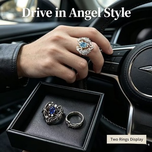 Ensemble <span class=keywords><strong>de</strong></span> bagues en alliage serties <span class=keywords><strong>de</strong></span> diamants, ailes d'ange <span class=keywords><strong>gardien</strong></span> mystiques, cadeau d'anniversaire, cadeau <span class=keywords><strong>de</strong></span> mariage, pour <span class=keywords><strong>couple</strong></span>, pour lui et pour elle, tendance - Product Image 1