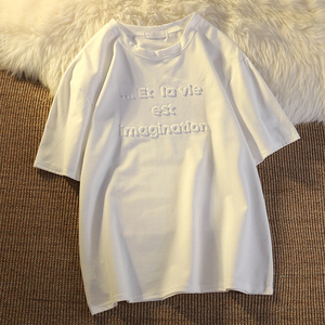 T-shirts graphiques personnalisés en coton vierge OEM T Shirts <span class=keywords><strong>Logo</strong></span> personnalisé de créateur <span class=keywords><strong>Logo</strong></span> imprimé en relief T-shirts unis grande taille pour hommes - Product Image 4