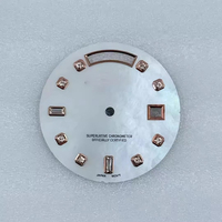 Cadran de montre en acier inoxydable de 31 mm, motif nacre, non lumineux, avec index en diamant pour mouvement 8285