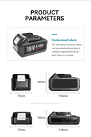 Paket Baterai Lithium Ion 18V DC Isi Ulang, Baterai Pengganti Li-ion untuk Perkakas Bor Tanpa Kabel, Paket Baterai Lithium