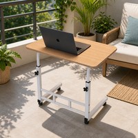 Bureau portable moderne flambant neuf avec bords arrondis pour la sécurité et base croisée robuste pour adultes, idéal pour manger, travailler et regarder des films