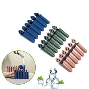 Moule à glaçons réutilisable en silicone écologique avec couvercle, 6 cavités mini, facile à démouler, anti-fuite, compatible lave-vaisselle, pour tubes à glace - Product Image 1