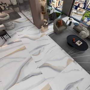 Piastrella Versatile in Crema Dorata con Venature Stratificate Lucidate 600x1200 per Progetti di Pavimentazione Residenziale e Commerciale - Product Image 5