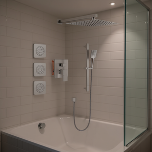 Sistema de Ducha de Pared con Acabado Cromado, Diseño Cuadrado, Estilo Contemporáneo, Accesorio para Cuarto de Ducha - Product Image 2