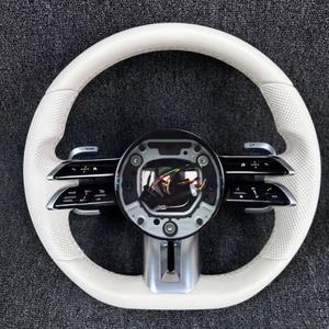 Volante de Cuero para <span class=keywords><strong>Mercedes</strong></span> <span class=keywords><strong>Benz</strong></span> W204 W205 W213 W219 W222 A45 E63 Gle Gls Amg Gt C63 E63 S63 G63 - Product Image 1