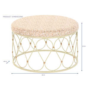 Tavolino da Caffè in Rattan e Metallo 48x48x30 Naturale Prof. 48 - Product Image 2