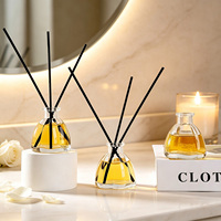 Flacon diffuseur en verre transparent de 30 ml pour huiles essentielles, avec logo personnalisé, parfum d'ambiance pour la maison, emballage avec boîte