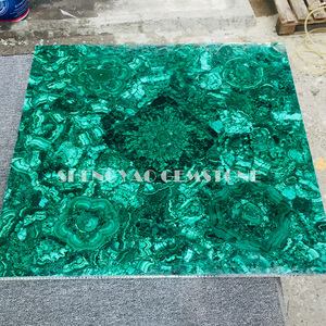 Lastre di marmo verde <span class=keywords><strong>Malachite</strong></span> di pietra semipreziosa lucidata della decorazione della Villa di lusso - Product Image 3