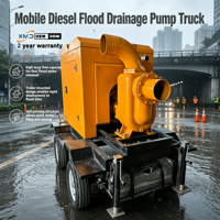 Pompe de drainage de crue à moteur diesel pour petites particules solides, mobile et auto-amorçante, pour déshydratation de rivière et lutte contre les inondations