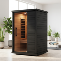 Sauna de Infrarrojos Lejanos de Espectro Completo para 3 Personas, de Madera Maciza de Hemlock, Moderna, Apta para Villas y Apartamentos, con Bajo EMF, para Uso en Interiores, con Estufa de Vapor Seco