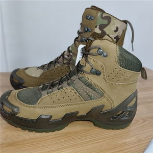 Bottes mi-hautes en daim TSB07 marron foncé avec manches camouflage CP, personnalisées pour la randonnée et la chasse - Product Image 4