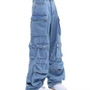 2025 Fashion Street Wear Loose <b>Low</b> <b>Rise</b> Jeans High Quality <b>Cargo</b> Denim Baggy Jeans for Ladies - Product Image 4