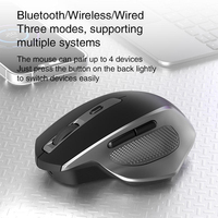 Souris de jeu sans fil RGB rechargeable ergonomique BT / Filaire + 2.4g 1Khz Souris de bureau