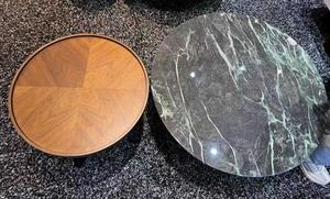 Juego de mesa de centro moderno de lujo con superficie de mármol natural y patas de metal, mesa redonda para uso en villas, hoteles y restaurantes. - Product Image 4