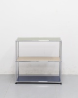 Armoire de rangement modulaire multifonctionnelle sur mesure, style industriel minimaliste, en acier inoxydable, système d'étagères, buffet, meuble de rangement